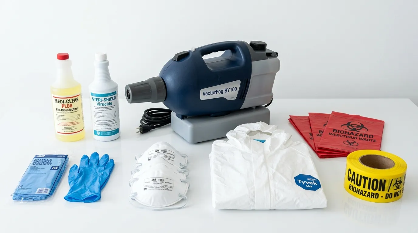 Professional biohazard remediation crew working in Grand Rapids